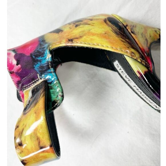 Steve Madden Marlene Open Toe Floral Ankle Strap Stiletto Heel - Picture 6 of 8